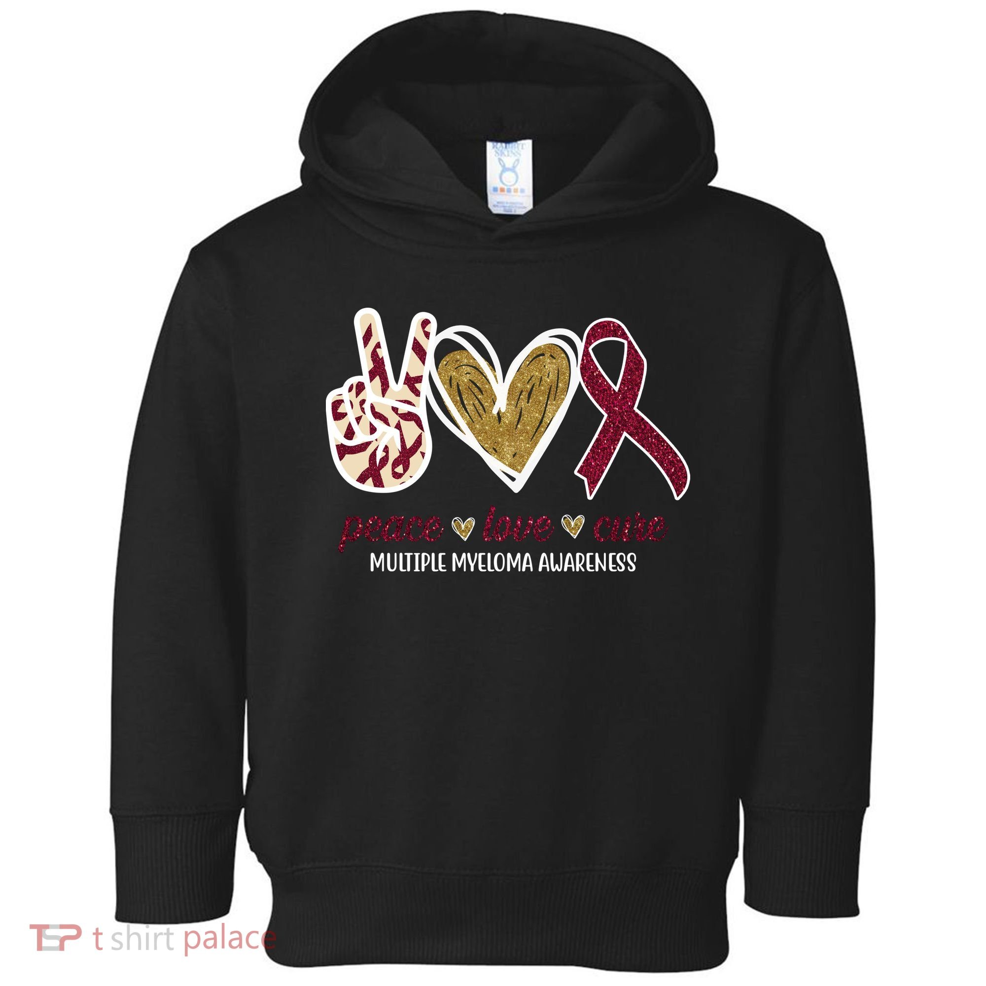 Peace Love Cure Multiple Myeloma Awareness Toddler Hoodie