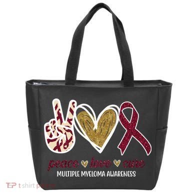 Peace Love Cure Multiple Myeloma Awareness Tote Bag