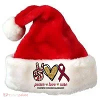 Peace Love Cure Multiple Myeloma Awareness Santa Hat thumb 0