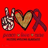 Peace Love Cure Multiple Myeloma Awareness Santa Hat thumb 1