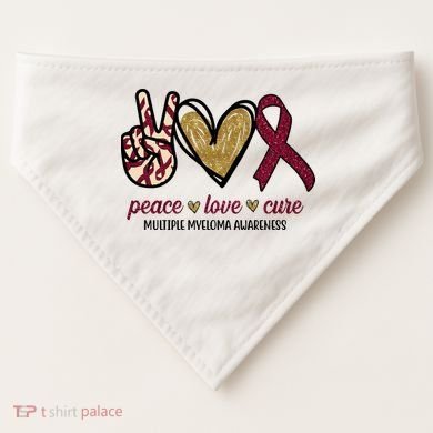 Peace Love Cure Multiple Myeloma Awareness USA-Made Doggie Bandana