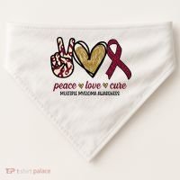 Peace Love Cure Multiple Myeloma Awareness USA-Made Doggie Bandana thumb 0