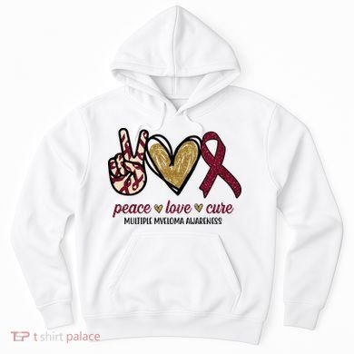 Peace Love Cure Multiple Myeloma Awareness Hoodie