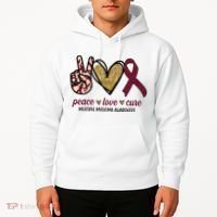 Peace Love Cure Multiple Myeloma Awareness Hoodie thumb 2