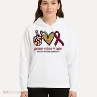 Peace Love Cure Multiple Myeloma Awareness Hoodie thumb 5