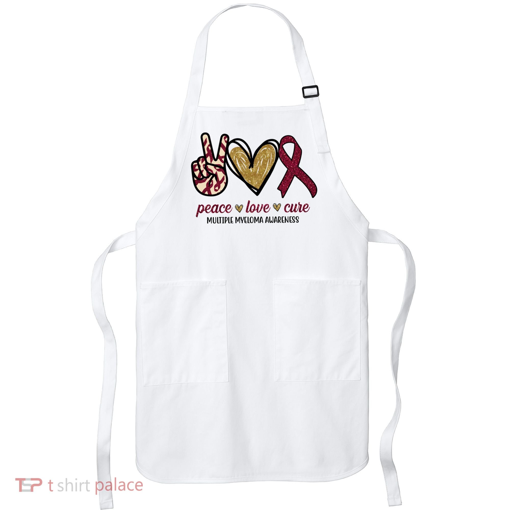 Peace Love Cure Multiple Myeloma Awareness Apron
