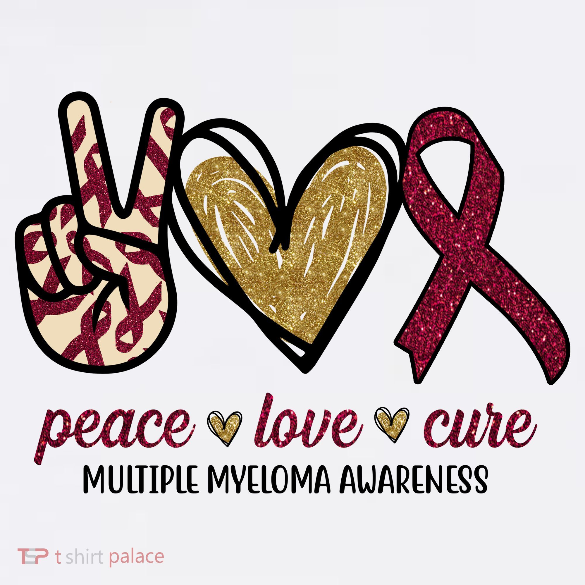 Peace Love Cure Multiple Myeloma Awareness Bucket Hat