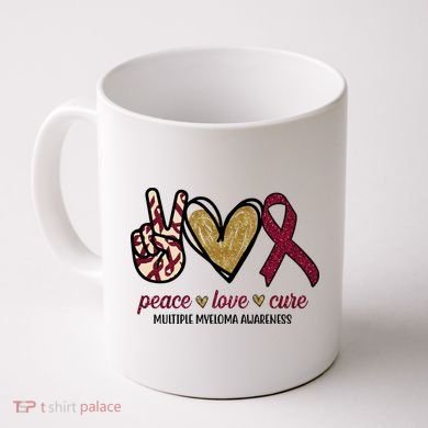 Peace Love Cure Multiple Myeloma Awareness Coffee Mug
