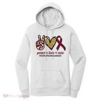 Peace Love Cure Multiple Myeloma Awareness Women's Hoodie thumb 0