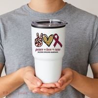 Peace Love Cure Multiple Myeloma Awareness Tumbler thumb 2