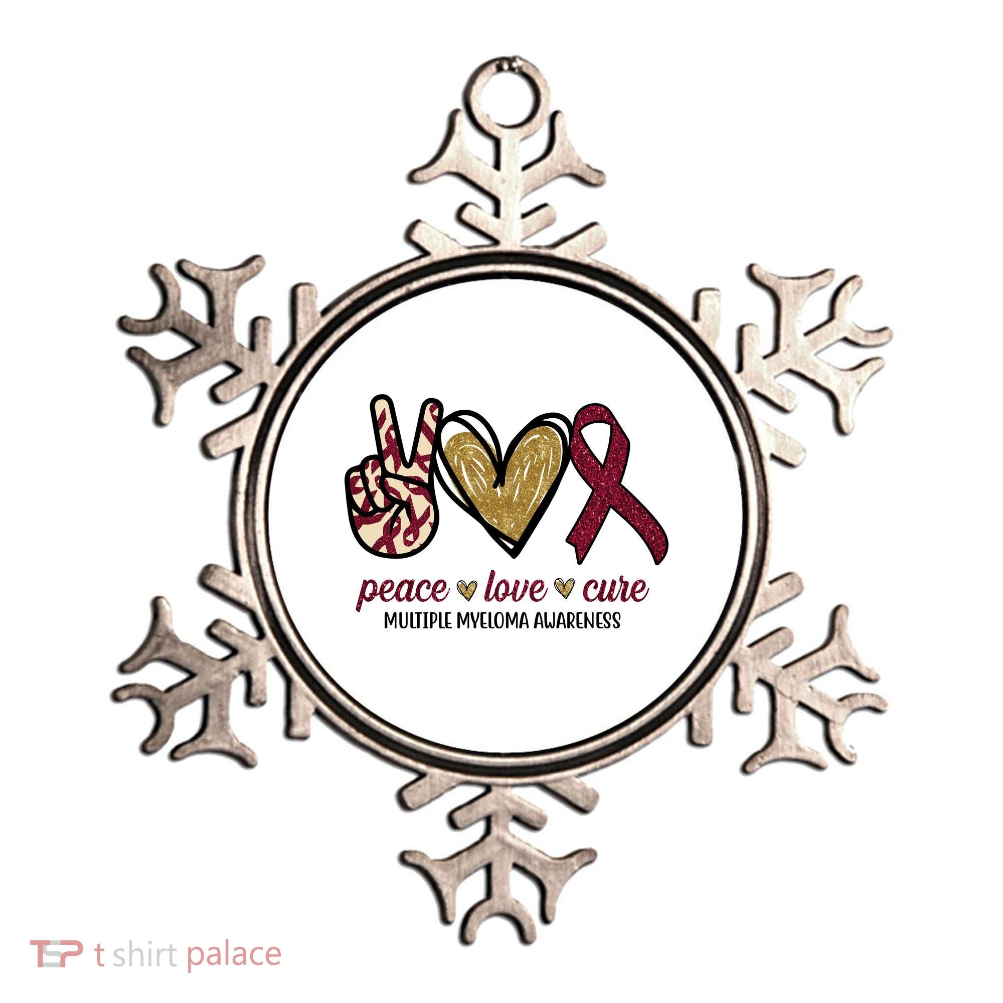 Peace Love Cure Multiple Myeloma Awareness Ornament