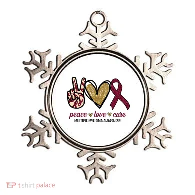 Peace Love Cure Multiple Myeloma Awareness Ornament