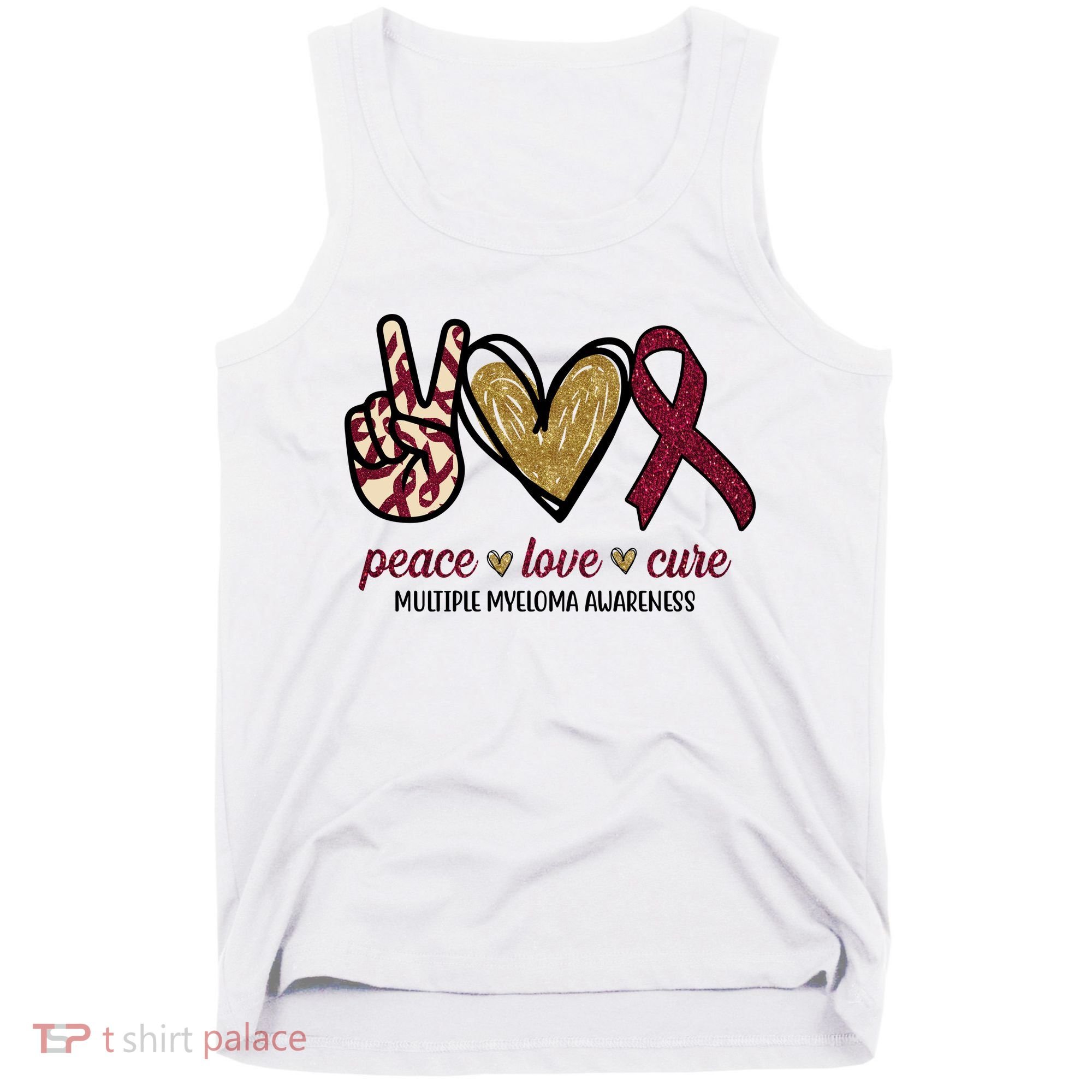 Peace Love Cure Multiple Myeloma Awareness Tank Top