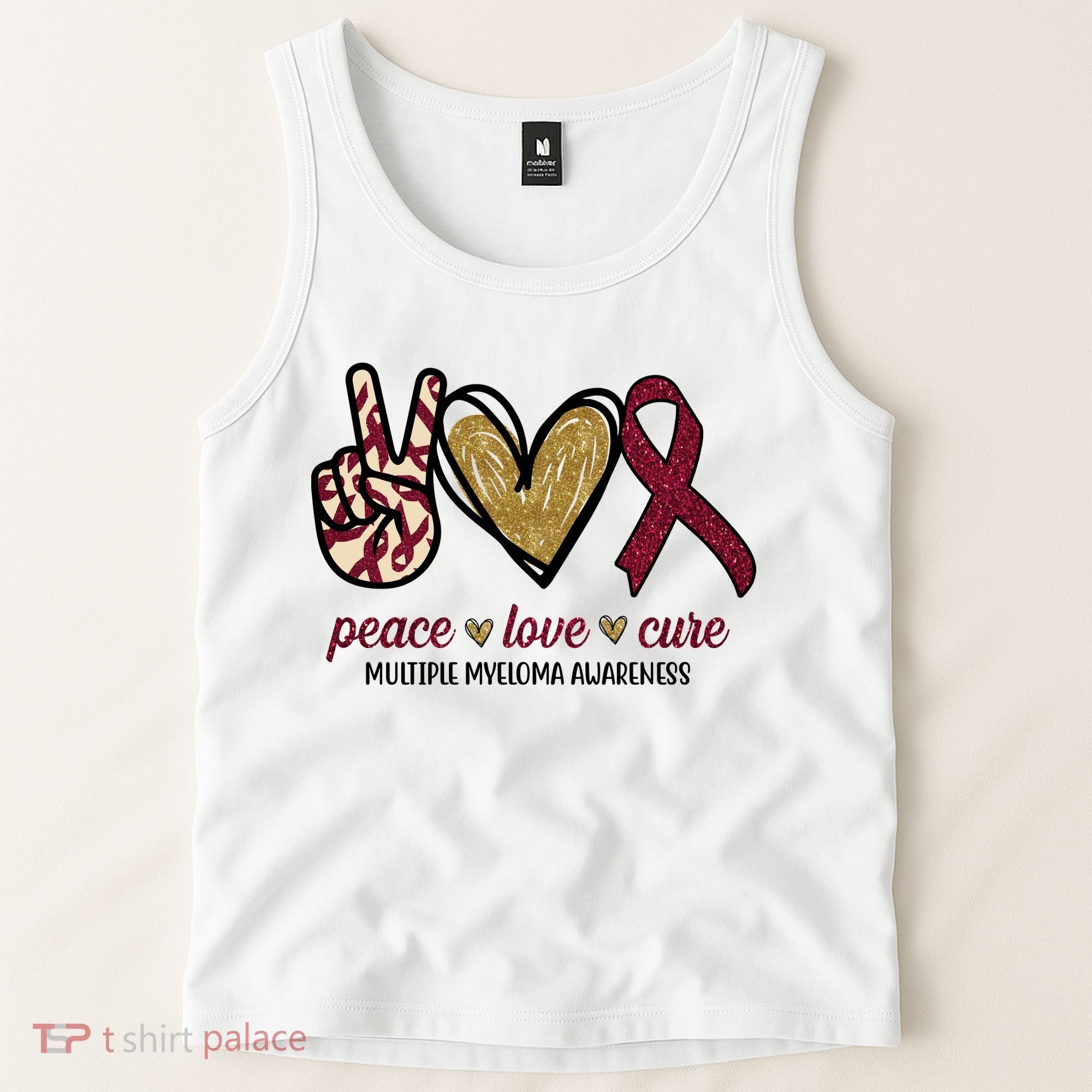 Peace Love Cure Multiple Myeloma Awareness Tank Top