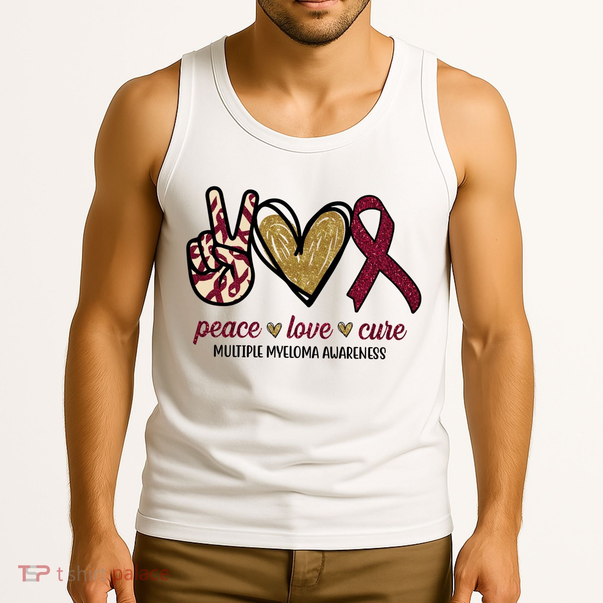 Peace Love Cure Multiple Myeloma Awareness Tank Top