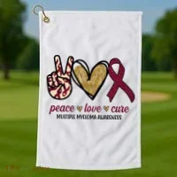 Peace Love Cure Multiple Myeloma Awareness Golf Towel thumb 1