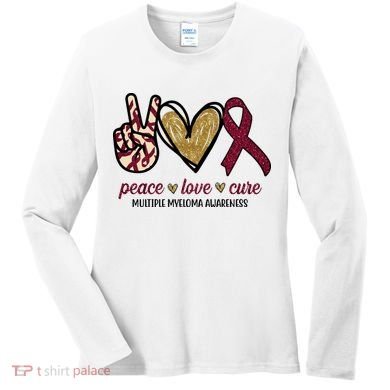 Peace Love Cure Multiple Myeloma Awareness Women's Long Sleeve Shirt