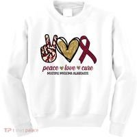 Peace Love Cure Multiple Myeloma Awareness Kids Sweatshirt thumb 0