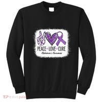 Peace Love Cure We Wear Purple For AlzheimerS Awareness Sweatshirt thumb 0