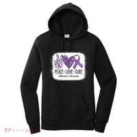 Peace Love Cure We Wear Purple For AlzheimerS Awareness Women's Hoodie thumb 0