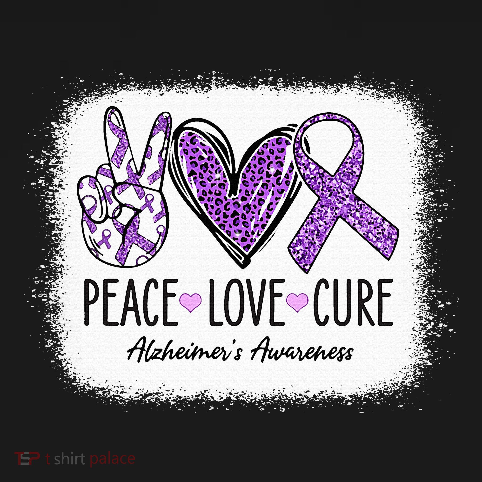 Peace Love Cure We Wear Purple For AlzheimerS Awareness Women's Hoodie