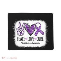 Peace Love Cure We Wear Purple For AlzheimerS Awareness Mousepad thumb 0