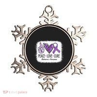 Peace Love Cure We Wear Purple For AlzheimerS Awareness Ornament thumb 0