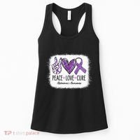 Peace Love Cure We Wear Purple For AlzheimerS Awareness Women's Tank Top thumb 0