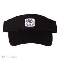 Peace Love Cure We Wear Purple For AlzheimerS Awareness Visor thumb 0