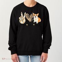 Peace Love Corgi Cute Dog Mom MotherS Day Gift Corgi Lover Women's Sweatshirt thumb 0