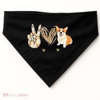 Peace Love Corgi Cute Dog Mom MotherS Day Gift Corgi Lover USA-Made Doggie Bandana thumb 0