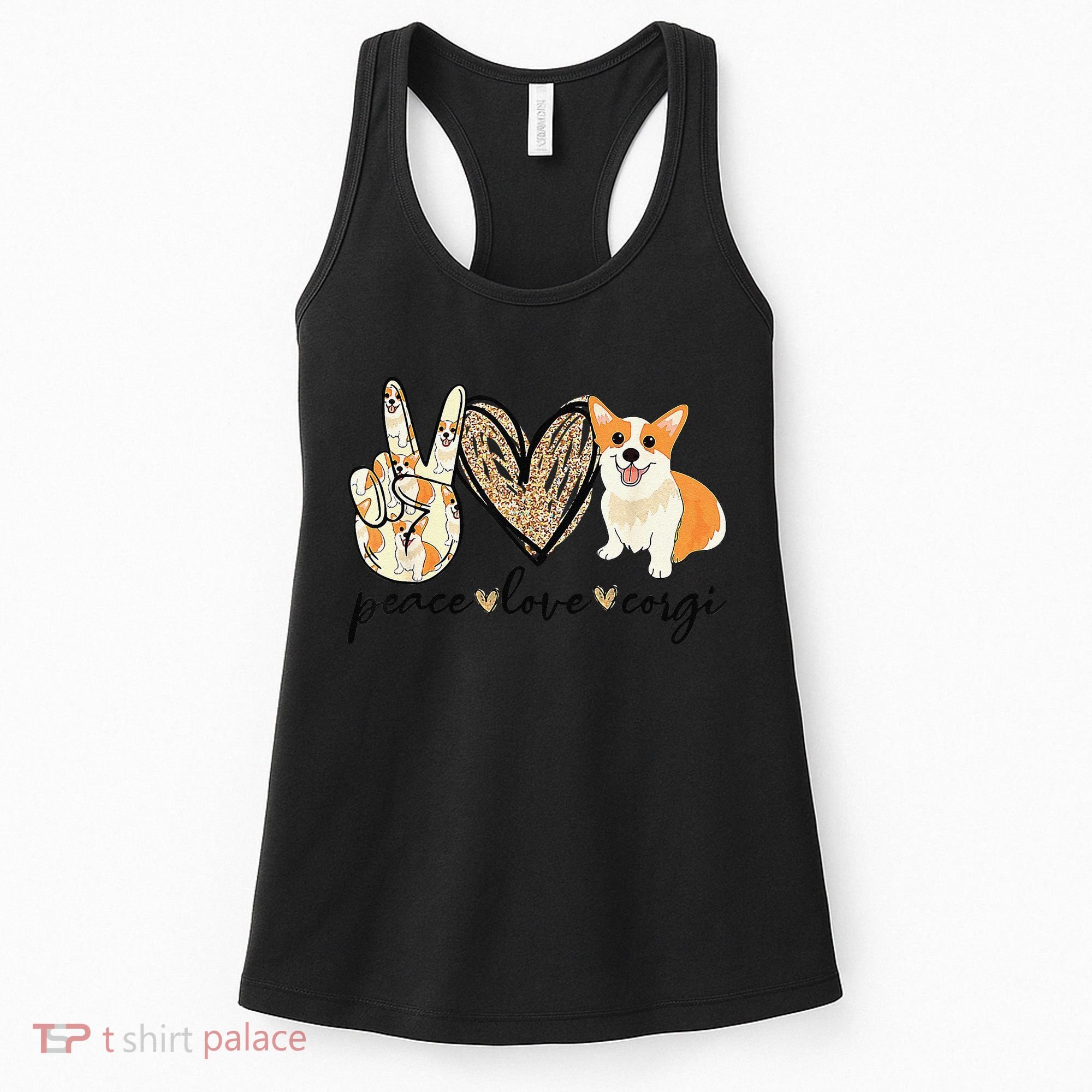 Peace Love Corgi Cute Dog Mom MotherS Day Gift Corgi Lover Women's Tank Top