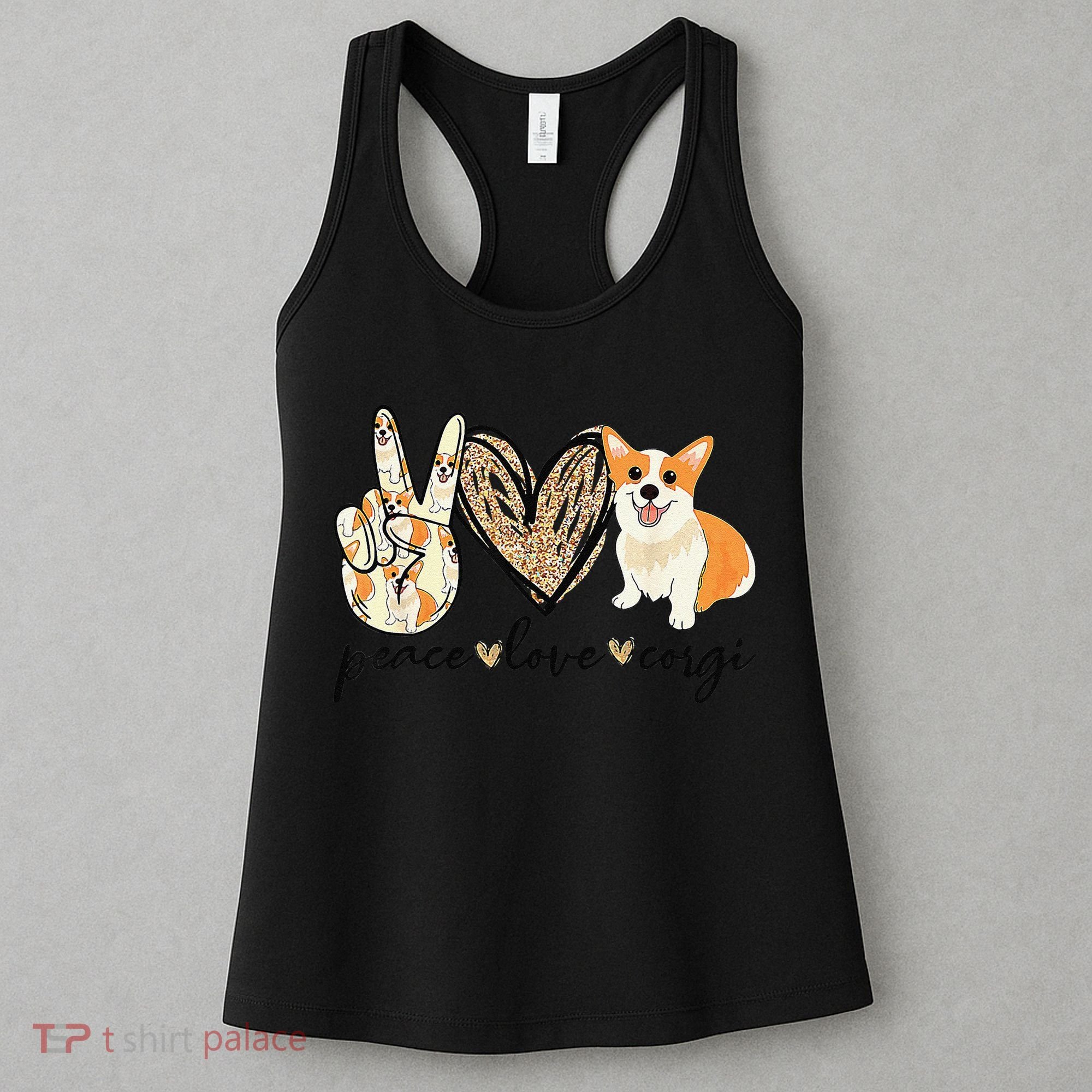 Peace Love Corgi Cute Dog Mom MotherS Day Gift Corgi Lover Women's Tank Top