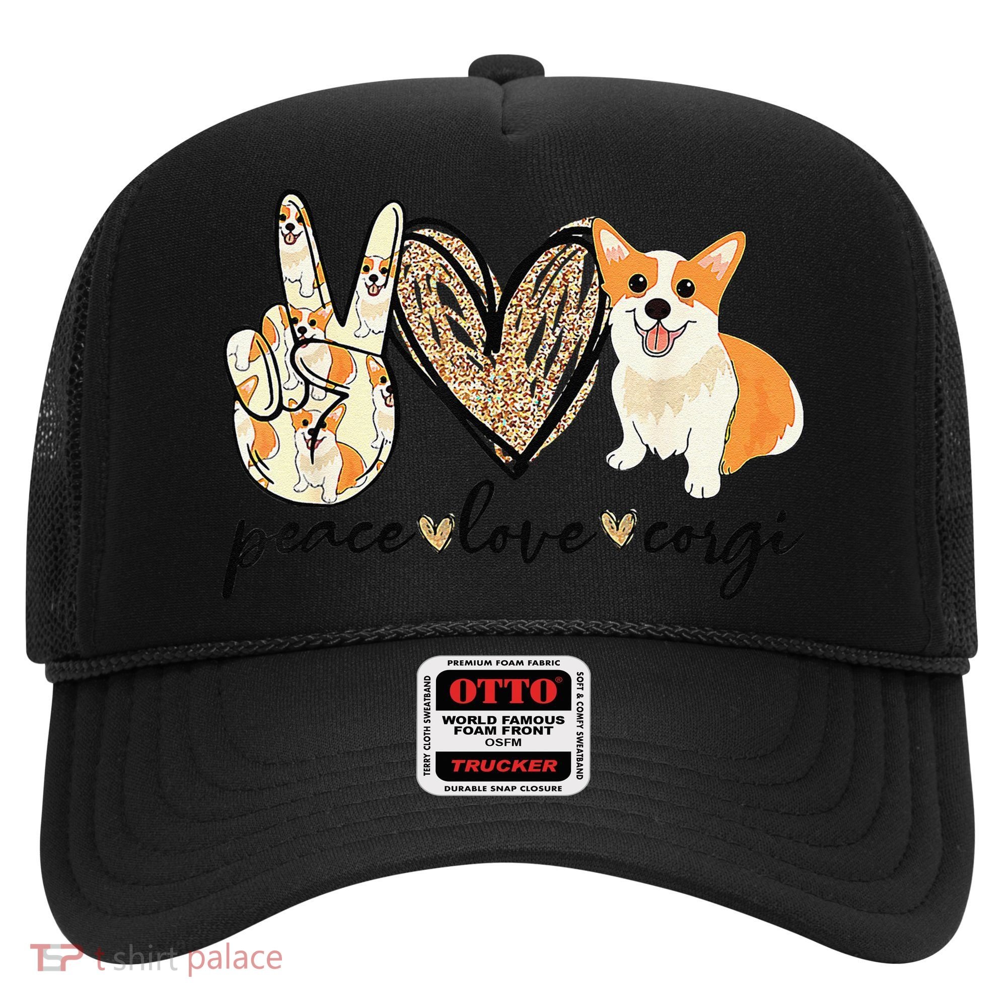 Peace Love Corgi Cute Dog Mom MotherS Day Gift Corgi Lover Hat