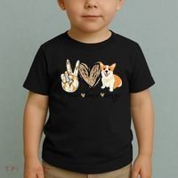 Peace Love Corgi Cute Dog Mom MotherS Day Gift Corgi Lover Toddler T-Shirt thumb 2
