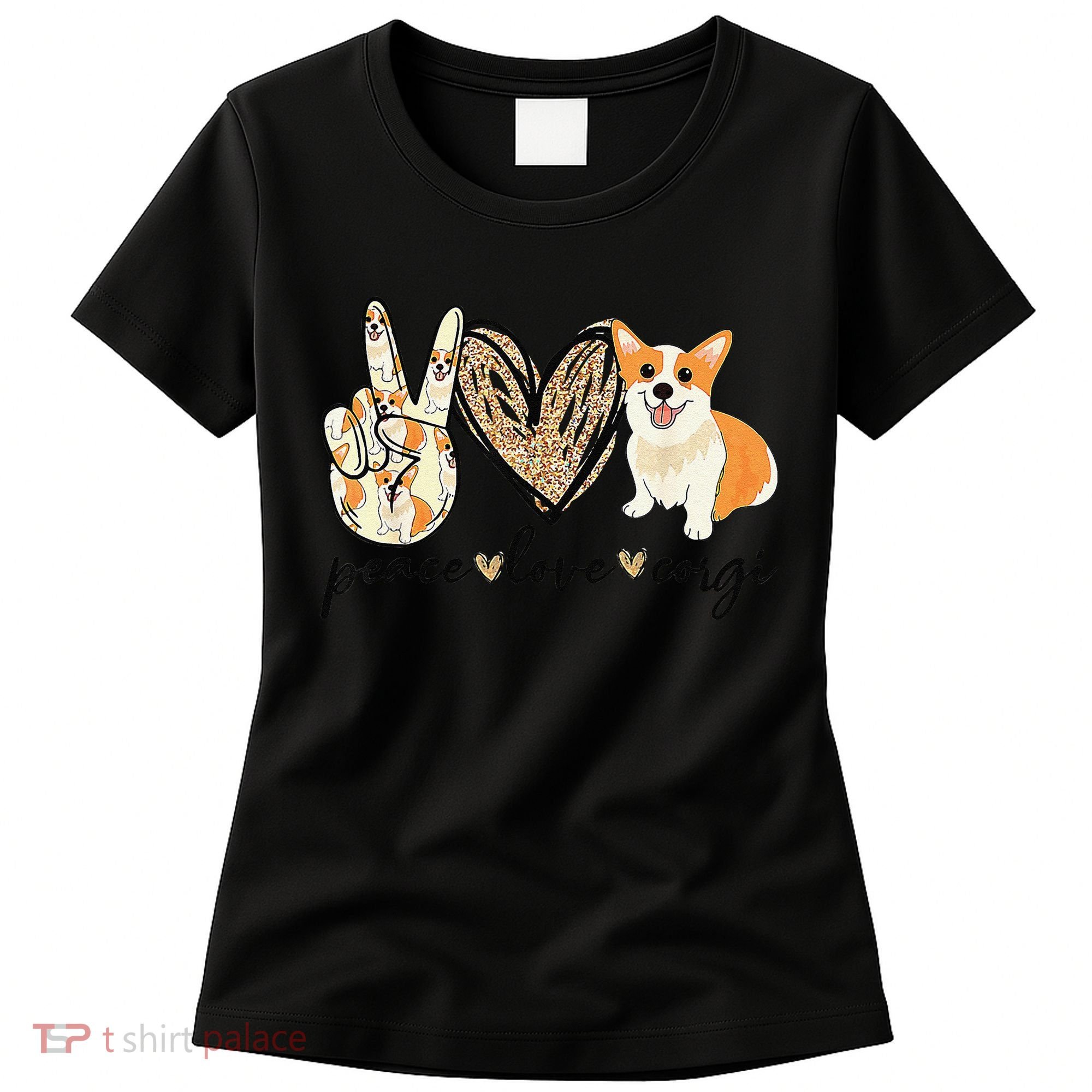 Peace Love Corgi Cute Dog Mom MotherS Day Gift Corgi Lover Women's T-Shirt