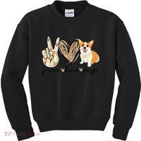 Peace Love Corgi Cute Dog Mom MotherS Day Gift Corgi Lover Kids Sweatshirt thumb 0