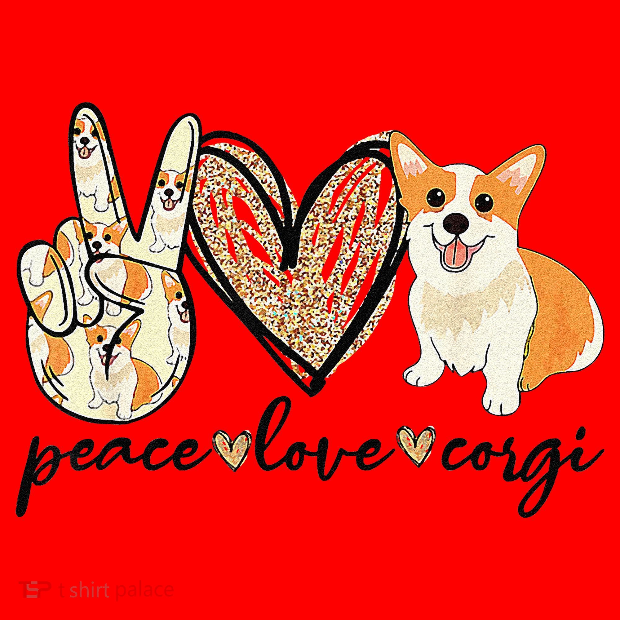 Peace Love Corgi Cute Dog Mom MotherS Day Gift Corgi Lover Santa Hat