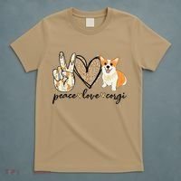 Peace Love Corgi Cute Dog Mom MotherS Day Gift Corgi Lover T-Shirt thumb 5