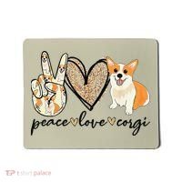Peace Love Corgi Cute Dog Mom MotherS Day Gift Corgi Lover Mousepad thumb 0