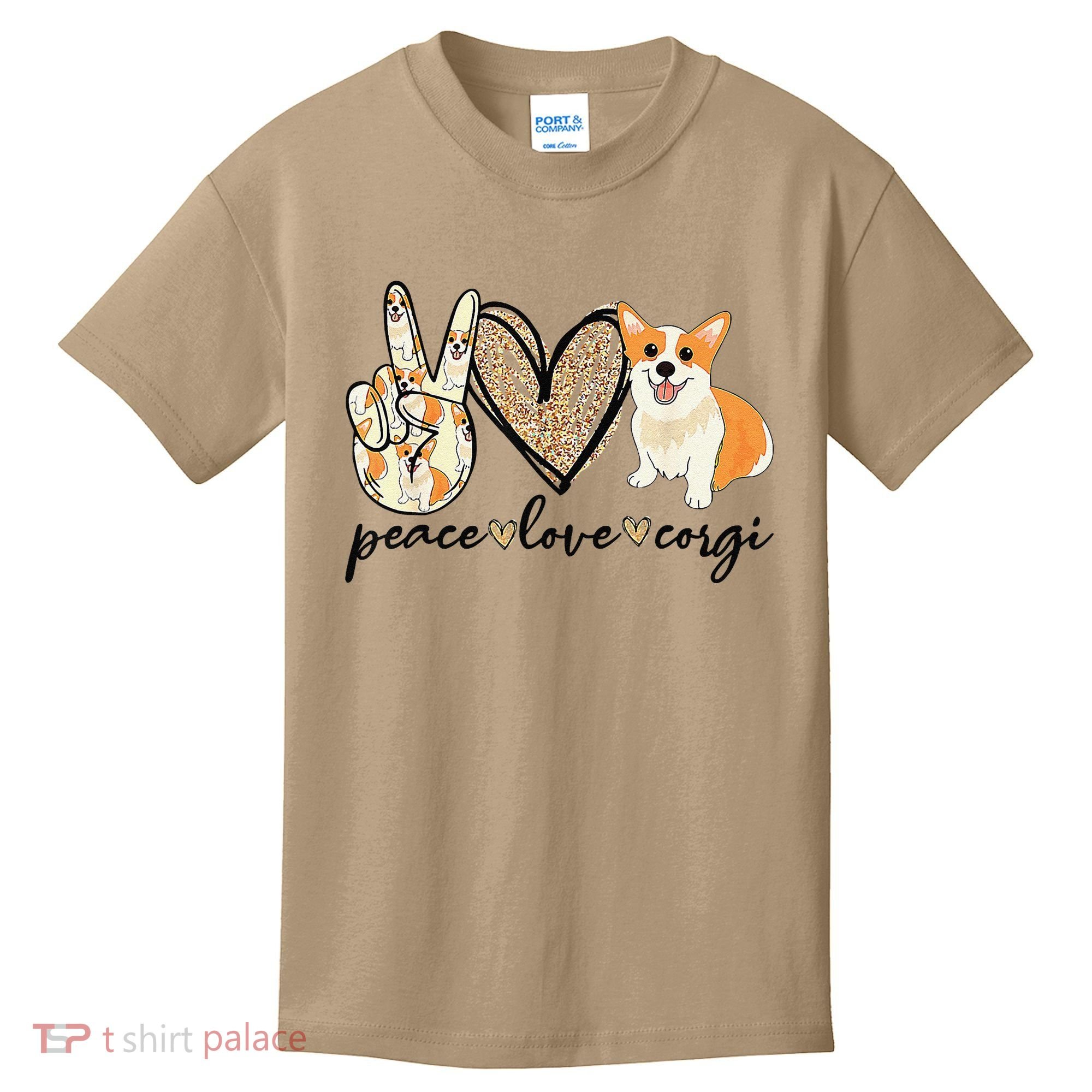 Peace Love Corgi Cute Dog Mom MotherS Day Gift Corgi Lover Kids T-Shirt
