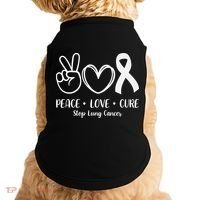 Peace Love Cure Long Cancer Awareness Doggie Tank thumb 0