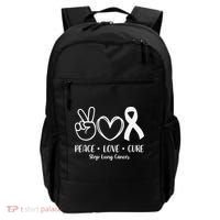 Peace Love Cure Long Cancer Awareness Backpack thumb 0