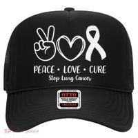 Peace Love Cure Long Cancer Awareness Hat thumb 0