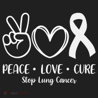 Peace Love Cure Long Cancer Awareness Hat thumb 2