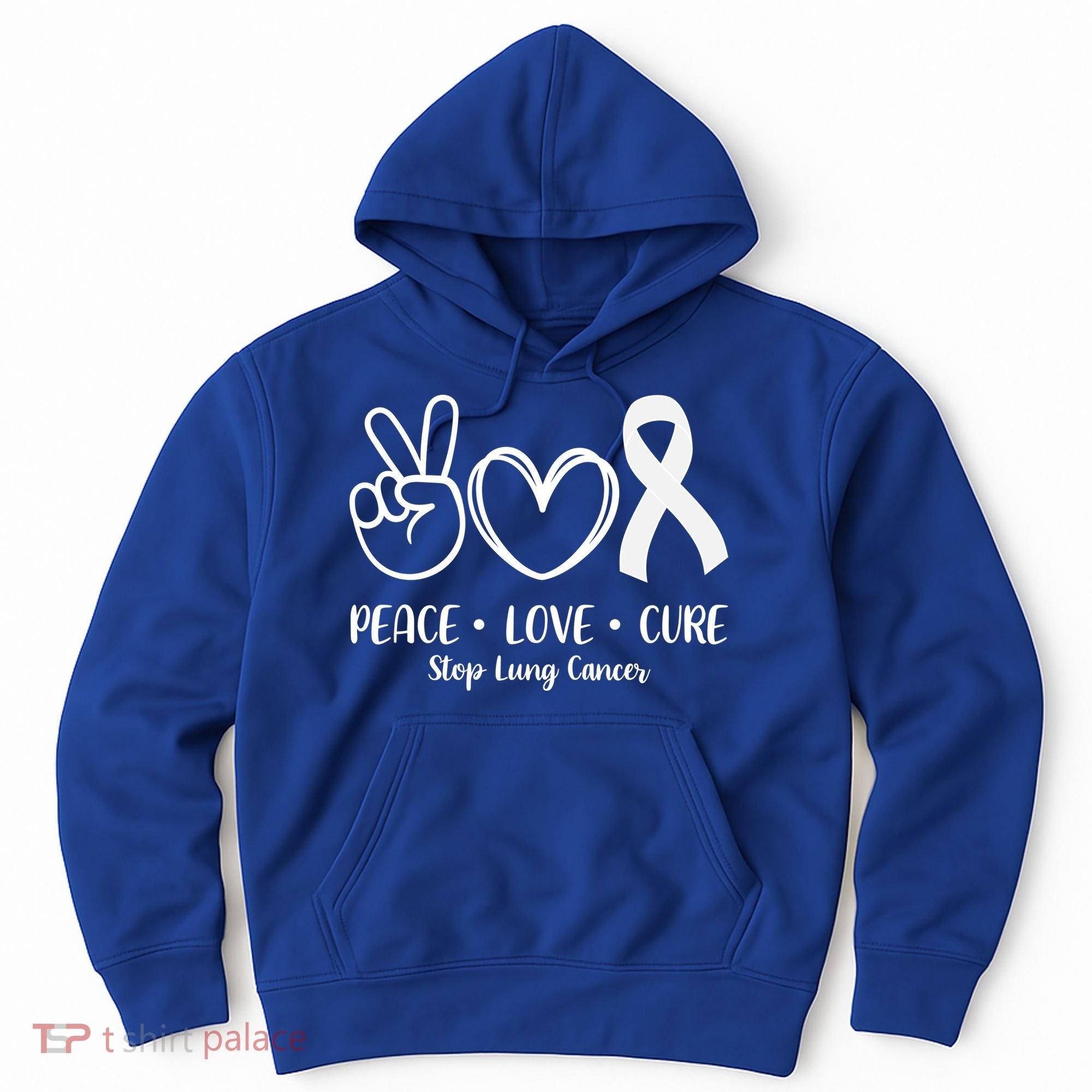 Peace Love Cure Long Cancer Awareness Hoodie