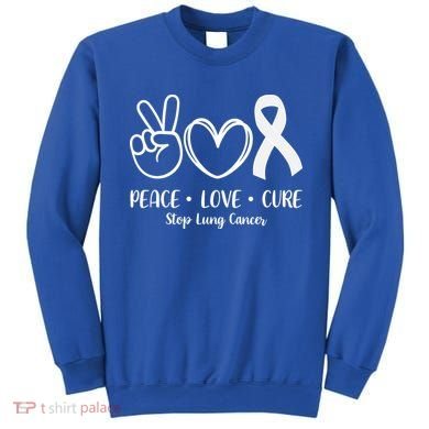 Peace Love Cure Long Cancer Awareness Sweatshirt