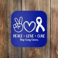Peace Love Cure Long Cancer Awareness Coaster thumb 0
