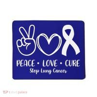 Peace Love Cure Long Cancer Awareness Mousepad thumb 0