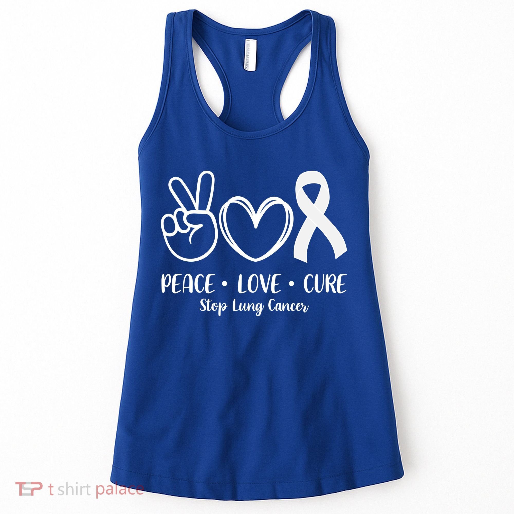 Peace Love Cure Long Cancer Awareness Women's Tank Top
